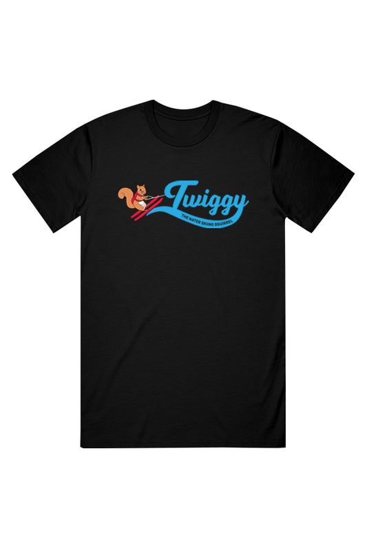 The New Wave Twiggy Adult Tee (Black) product by Twiggy The Water Skiing Squirrel