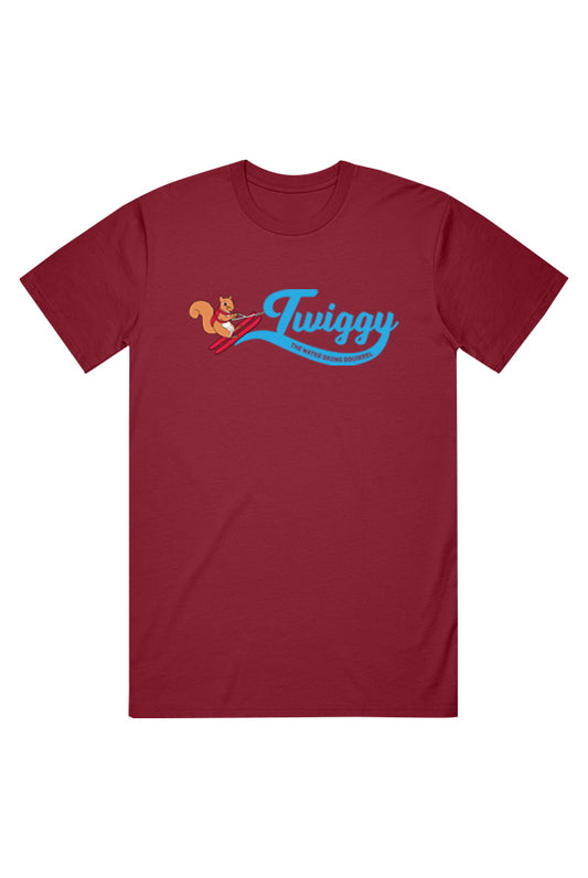 The New Wave Twiggy Adult Tee (Garnet) product by Twiggy The Water Skiing Squirrel