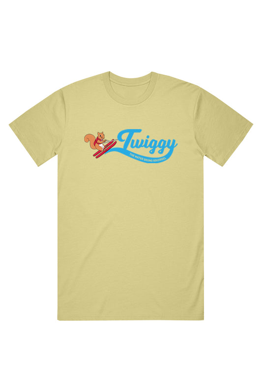 The New Wave Twiggy Adult Tee (Cornsilk) product by Twiggy The Water Skiing Squirrel